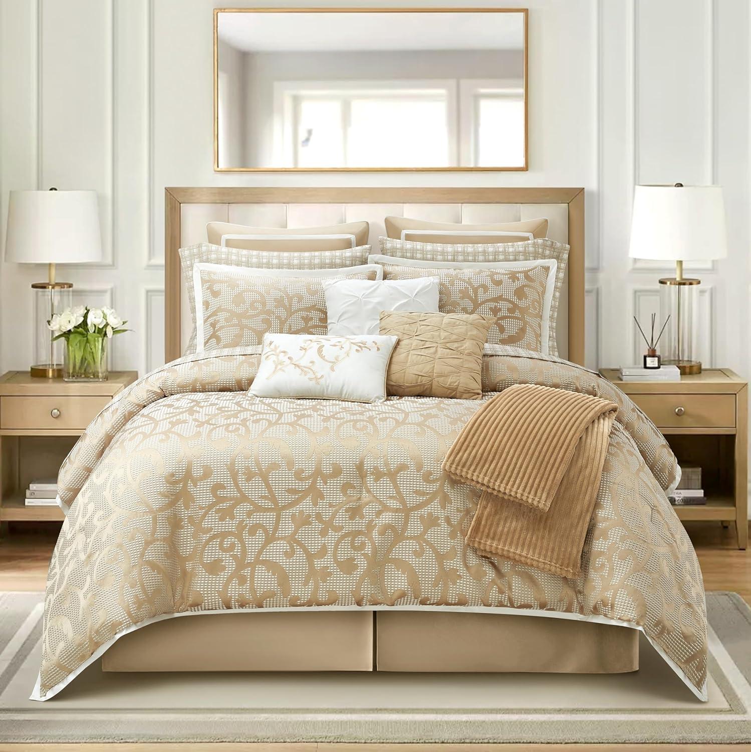 Nanshing America, Inc Janella 14 Piece Luxury Glam Comforter Set