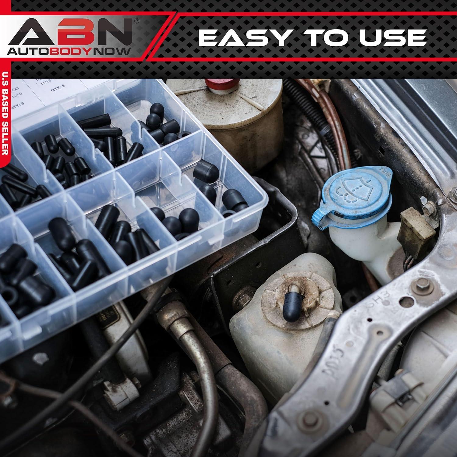ABN Rubber Vacuum Cap 115-Piece Assortment Set – Automotive Hose Line Caps Kit