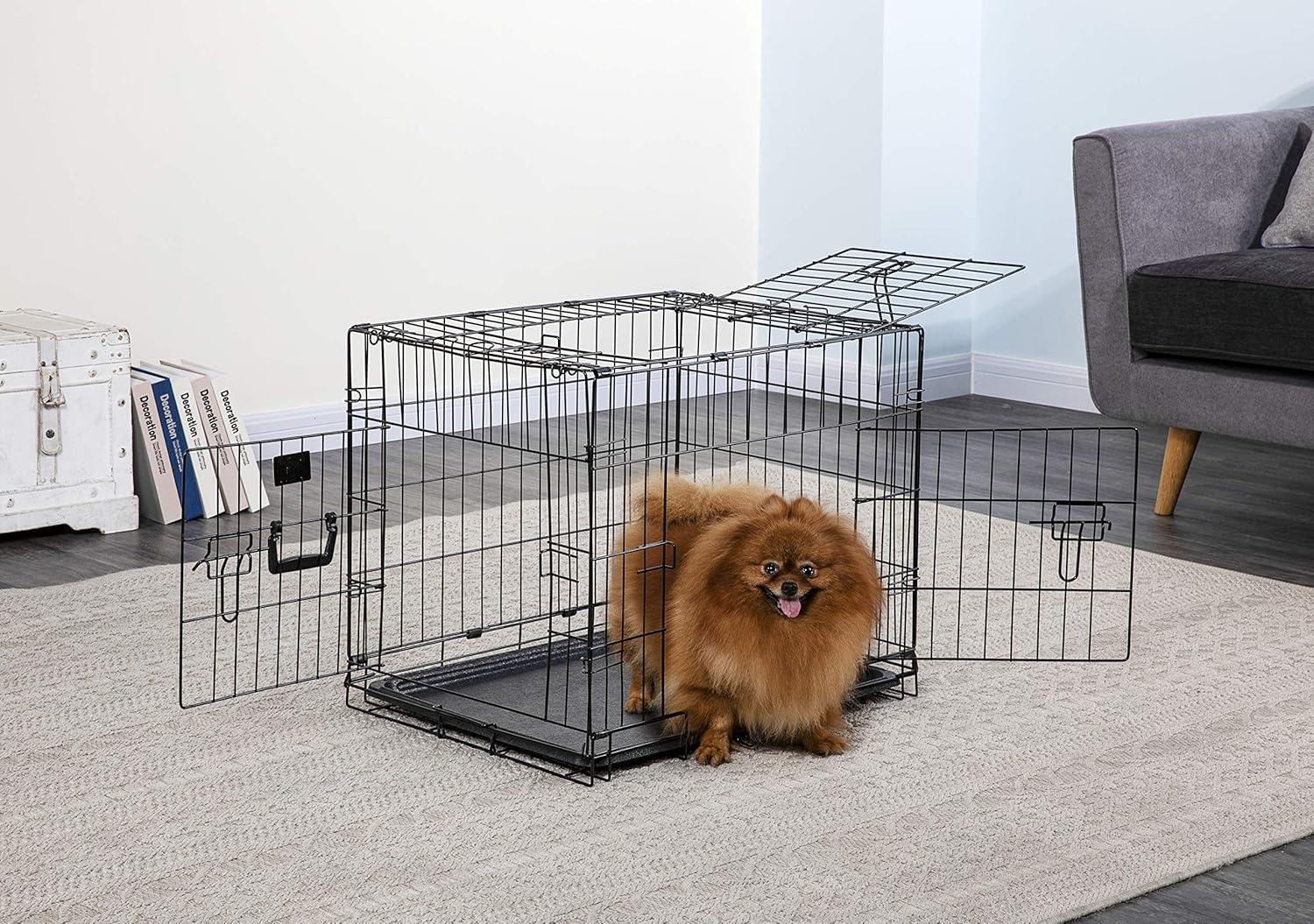 Go Pet Club Metal Collapsible Pet Crate with 3 Doors