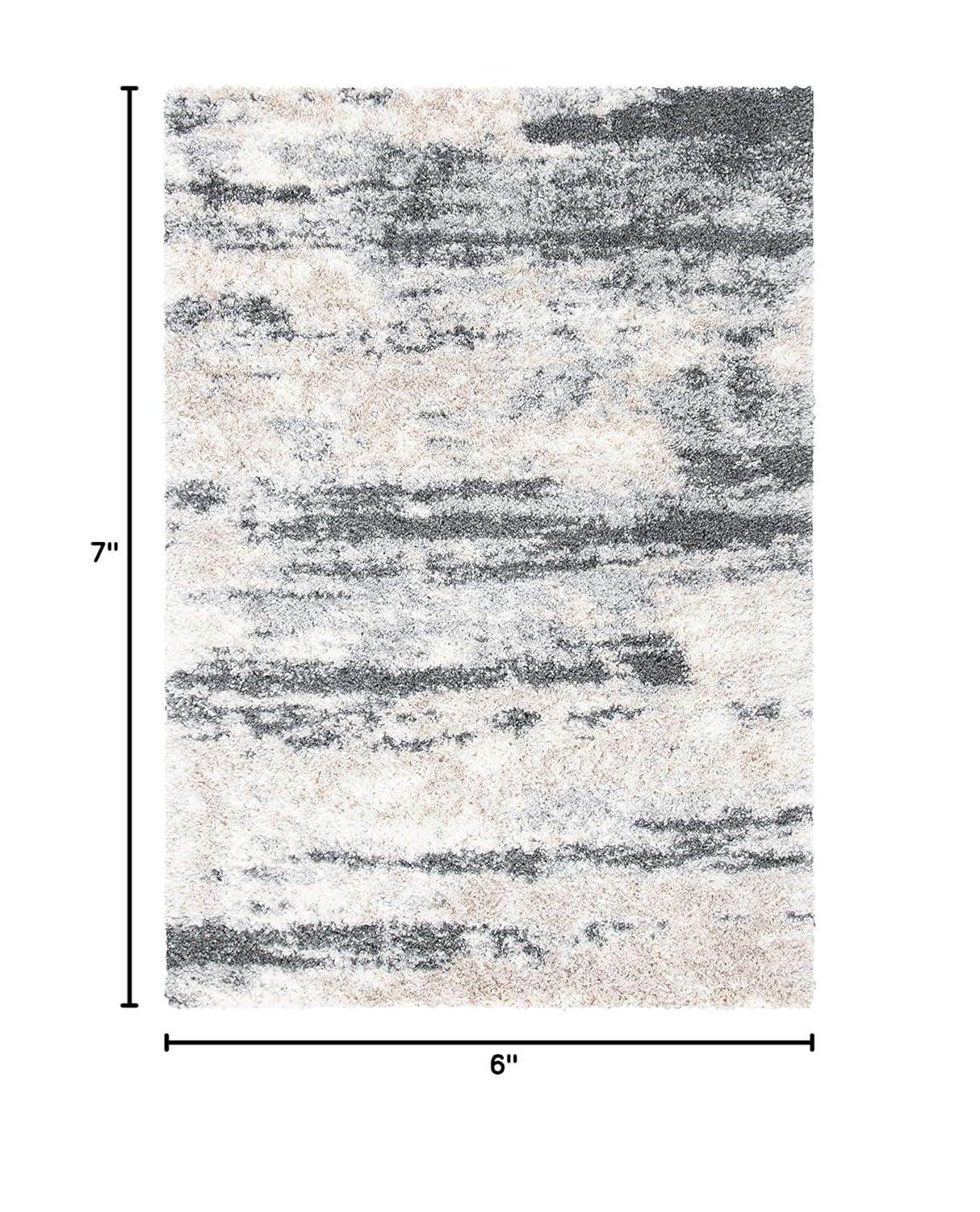 Fontana Shag FNT853 Power Loomed Area Rug - Grey/Ivory - 5'3"x7'6" - Safavieh.