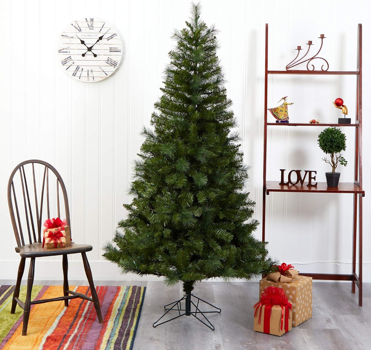 Nearly Natural 6' Mount Hood Spruce Prelit Artificial Christmas Tree