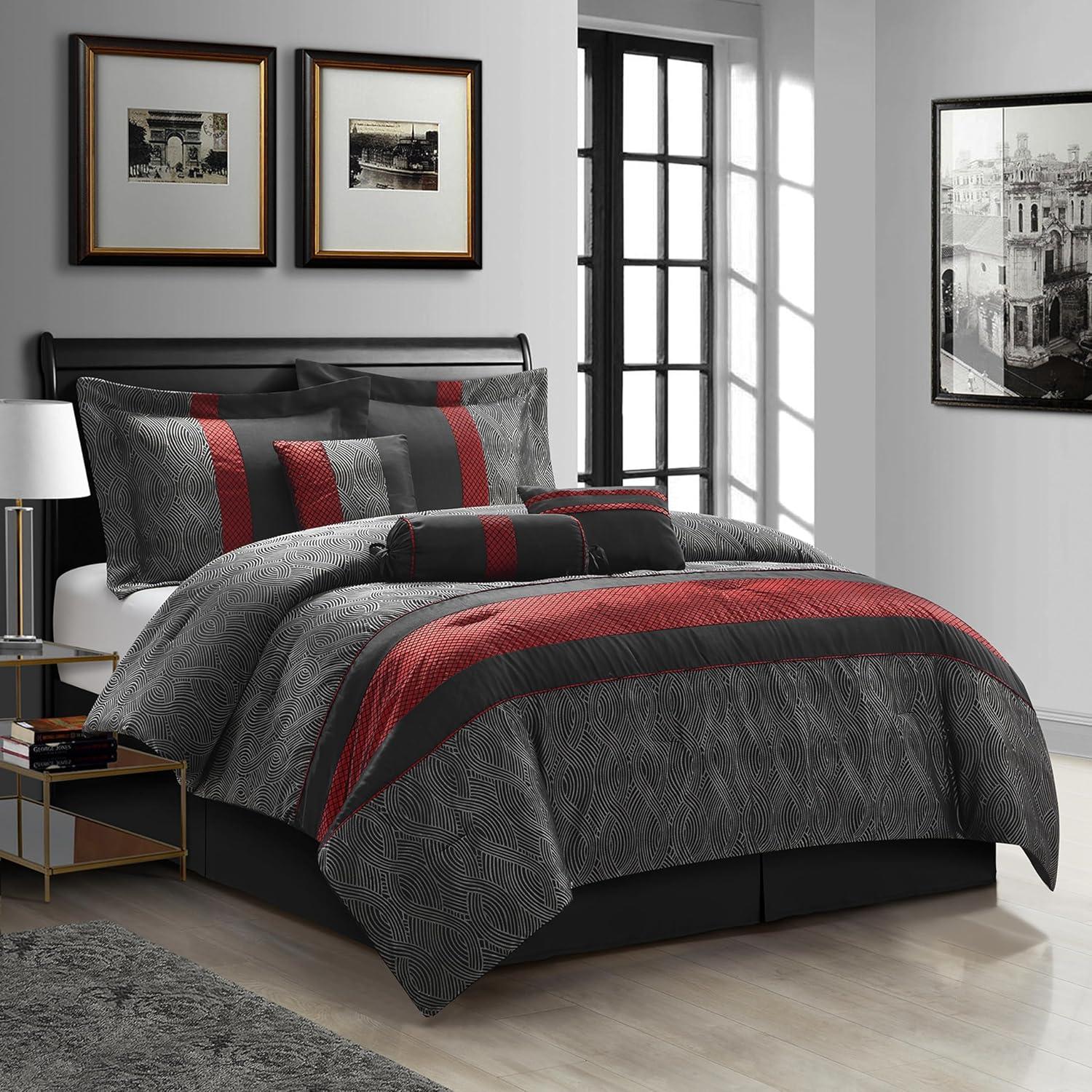 Nanshing America, Inc Kath 7 Piece Microfiber Modern & Contemporary Comforter Set