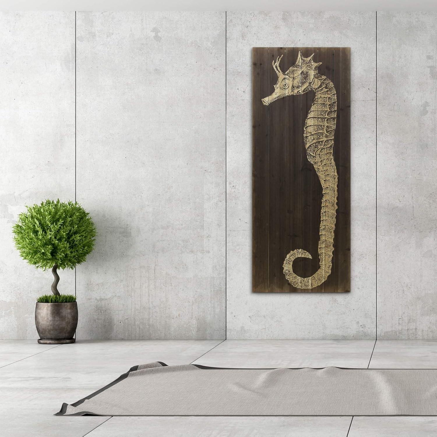 Empire Art Direct Seahorse B Print on Solid Wood Wall Art, 60" x 24", Ready to Hang