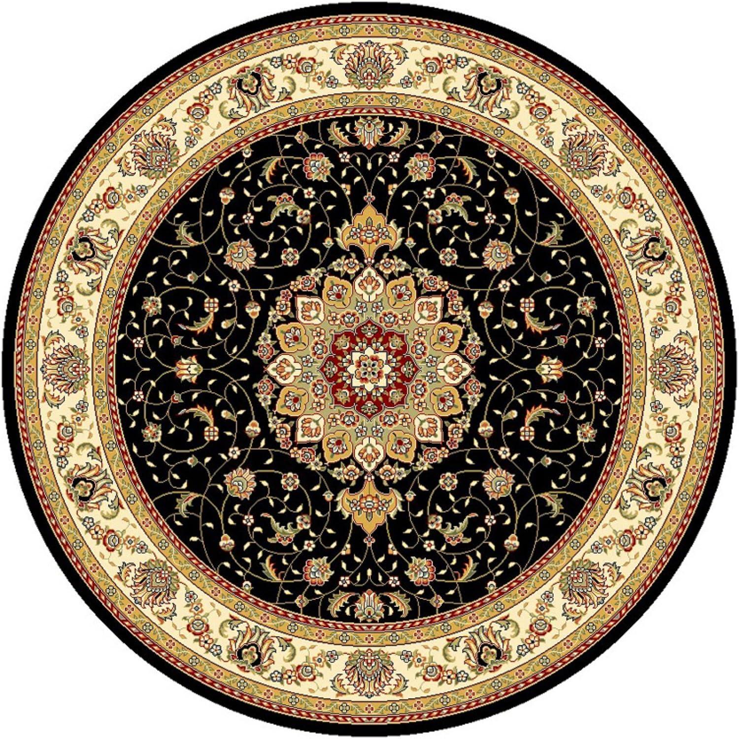 Lyndhurst LNH329 Power Loomed Area Rug - Black/Ivory - 4'x6' - Safavieh