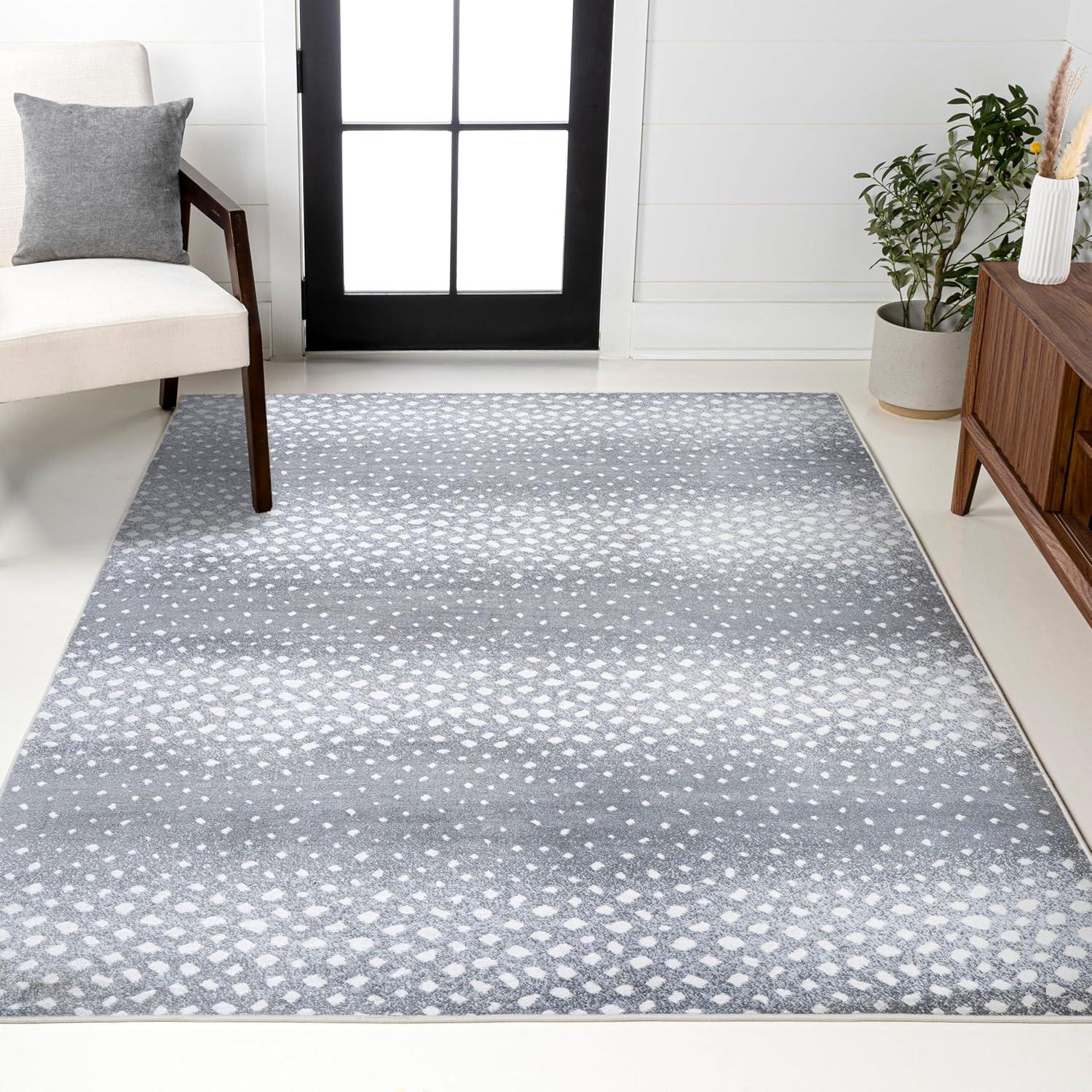 3'x 5' Antelope Modern Animal Area Rug, Gray/Cream - JONATHAN Y