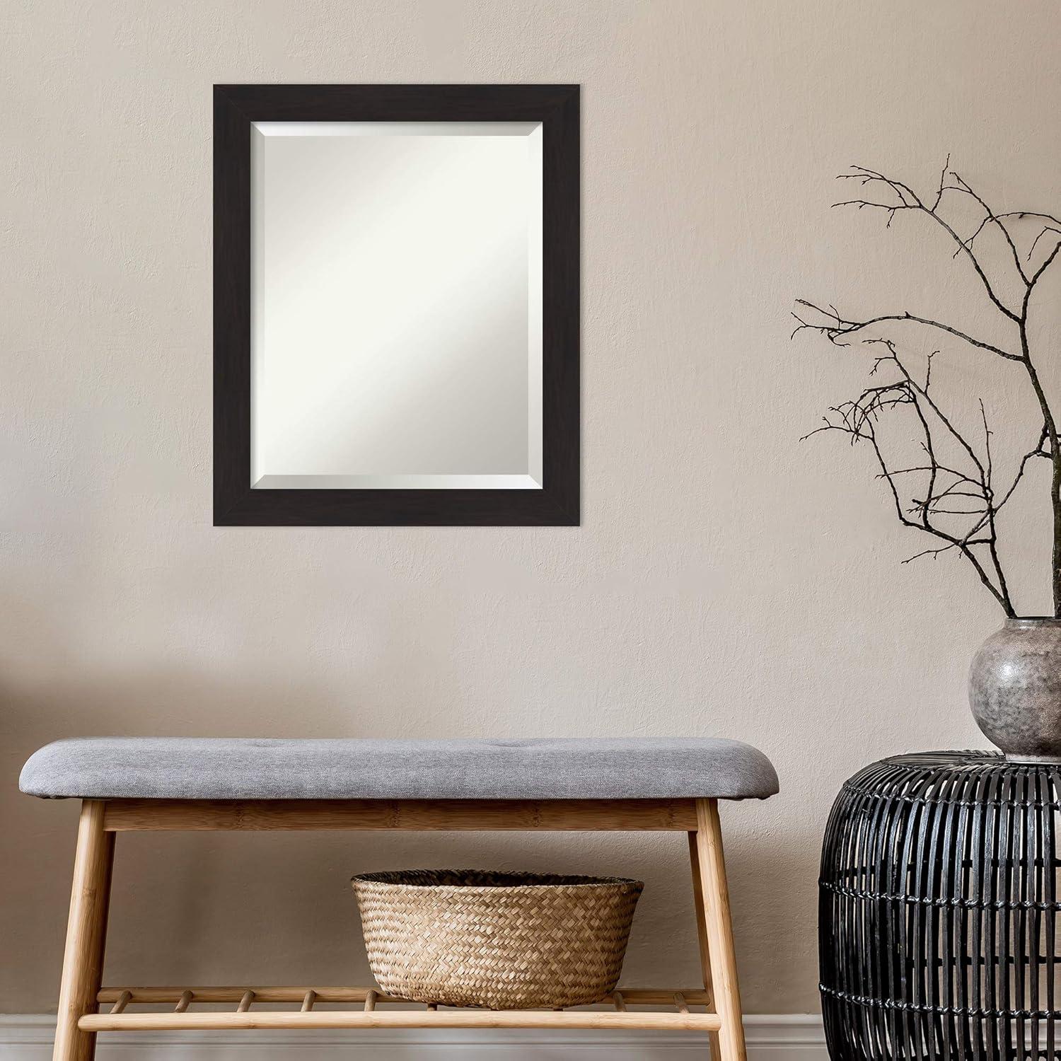 Espresso Brown Beveled Wall Mirror with Polystyrene Frame