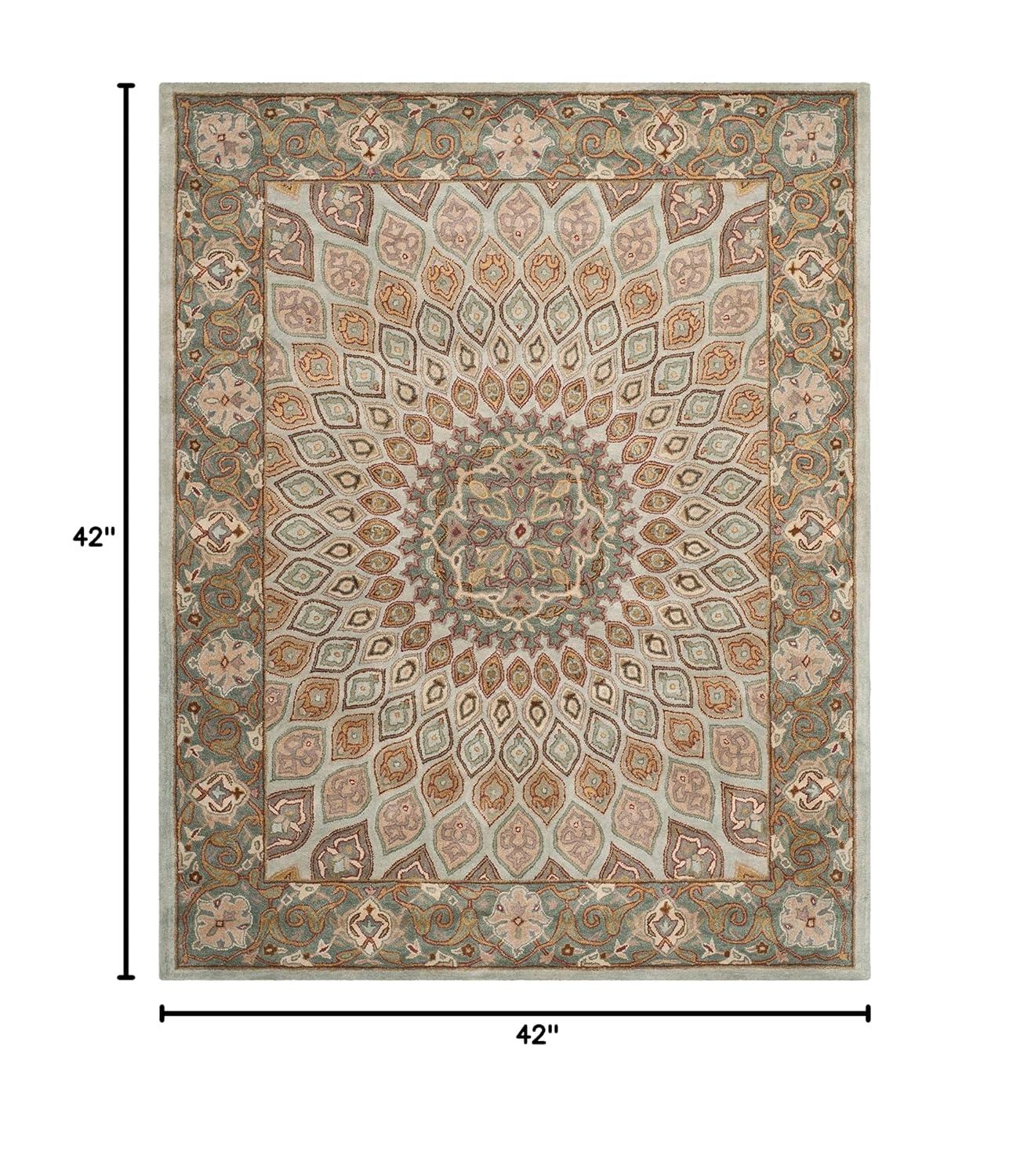 Heritage HG914 Hand Tufted Area Rug - Light Brown/Grey - 3'6" round - Safavieh.