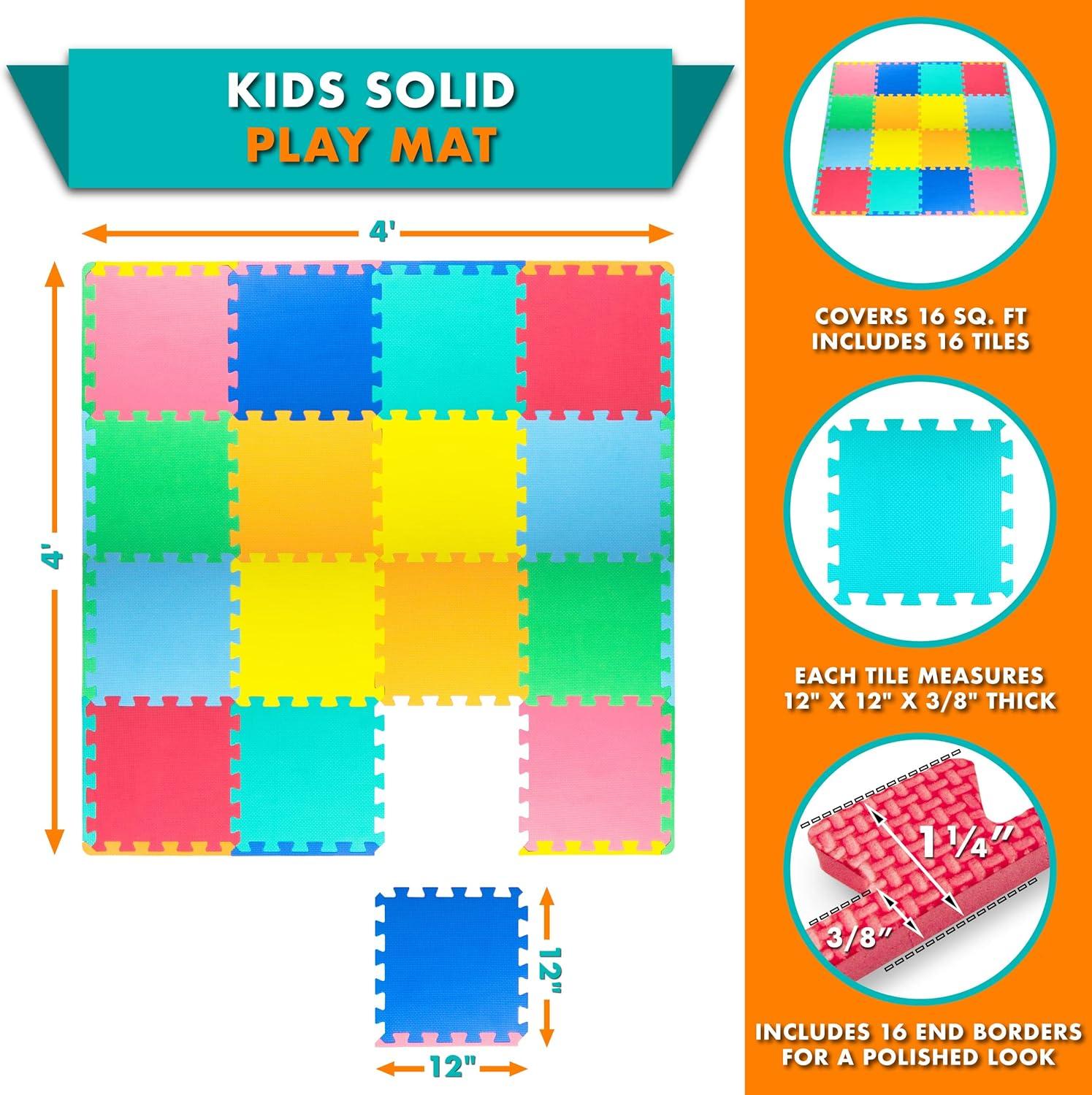 ProSource Kids Solid Floor Play Mat 3/8-in