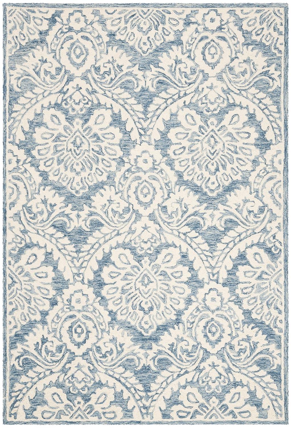Blossom BLM106 Hand Tufted Indoor Accent Rug - Blue/Ivory - 2'x3' - Safavieh