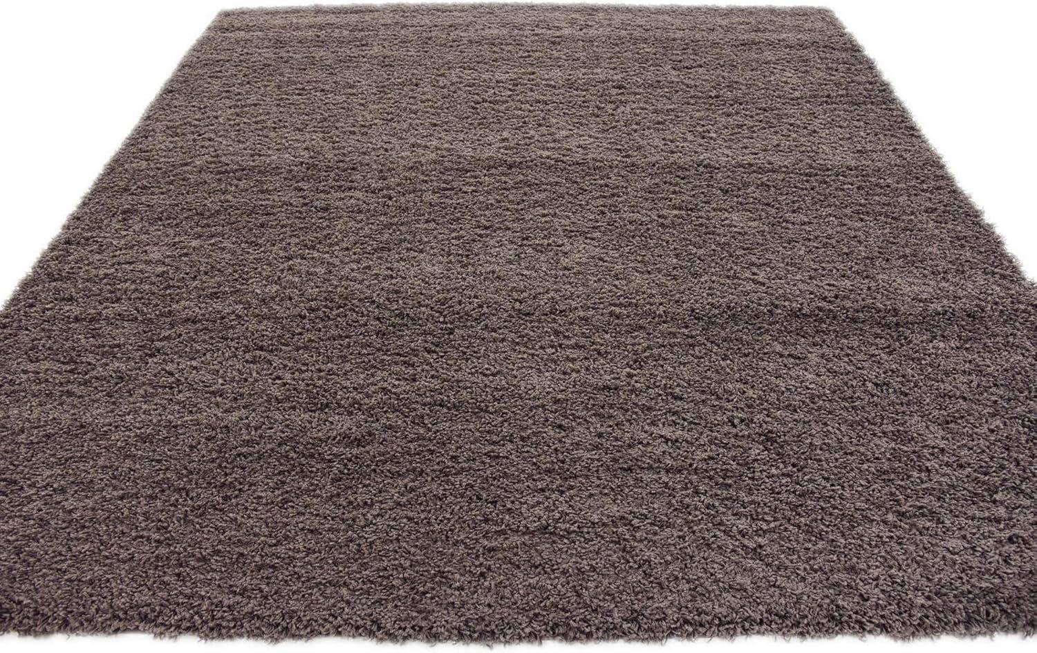 Unique Loom Solid Shag Collection Area Rug (8' Square Graphite Gray)