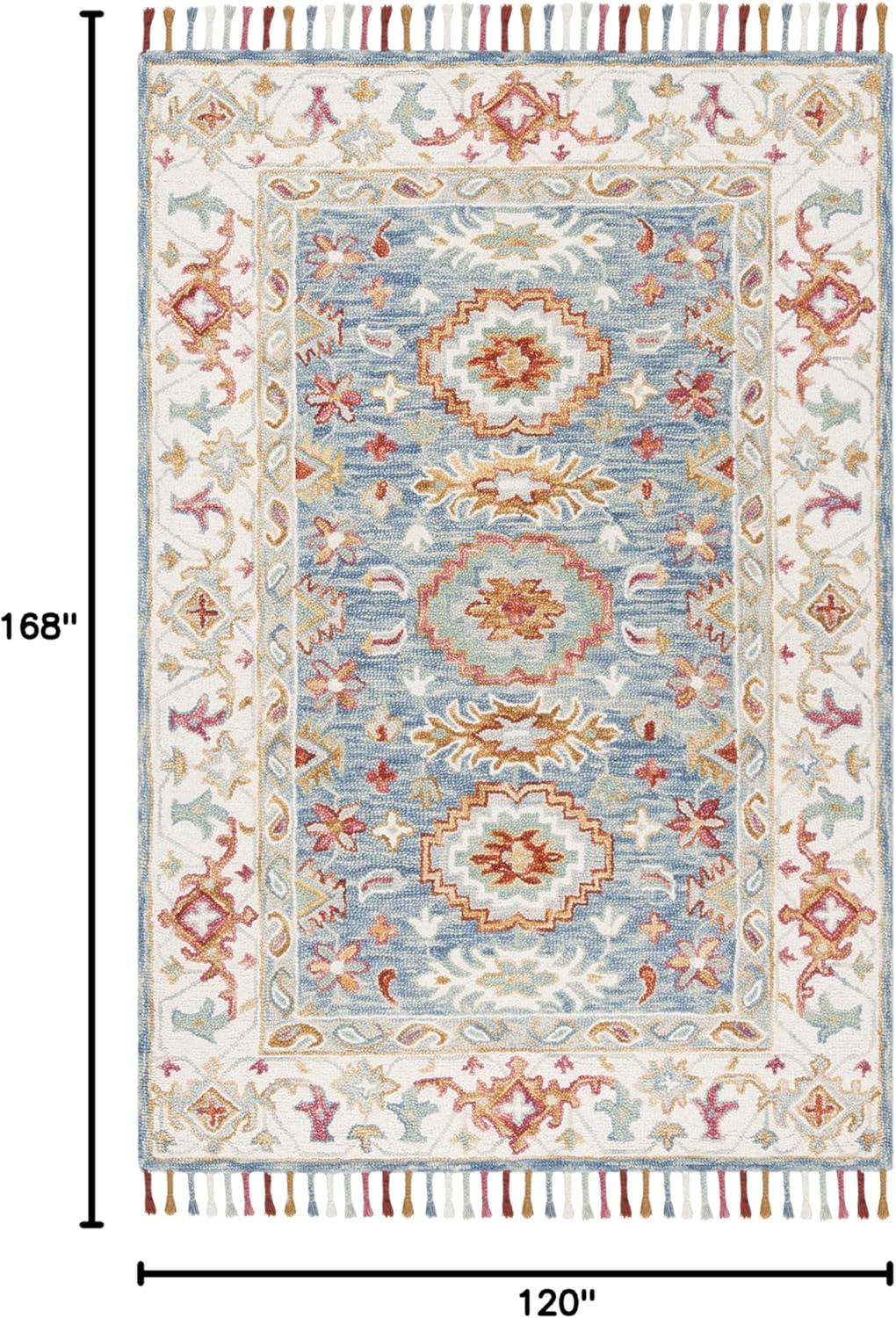 Aspen APN117 Hand Tufted Indoor Area Rug - Blue/Ivory - 10'x14' - Safavieh