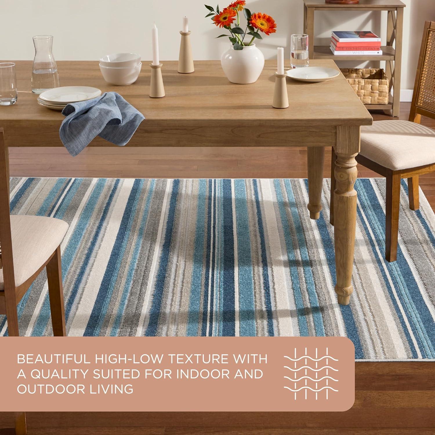 TOWN & COUNTRY EVERYDAY Rio Multicolor Stripe Outdoor Rug Blue/Multi