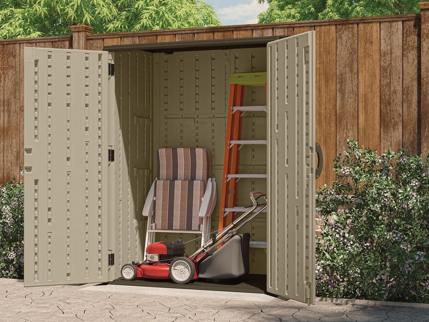 Suncast 53 in. W x 32.5 in. D Resin Vertical Tool Shed