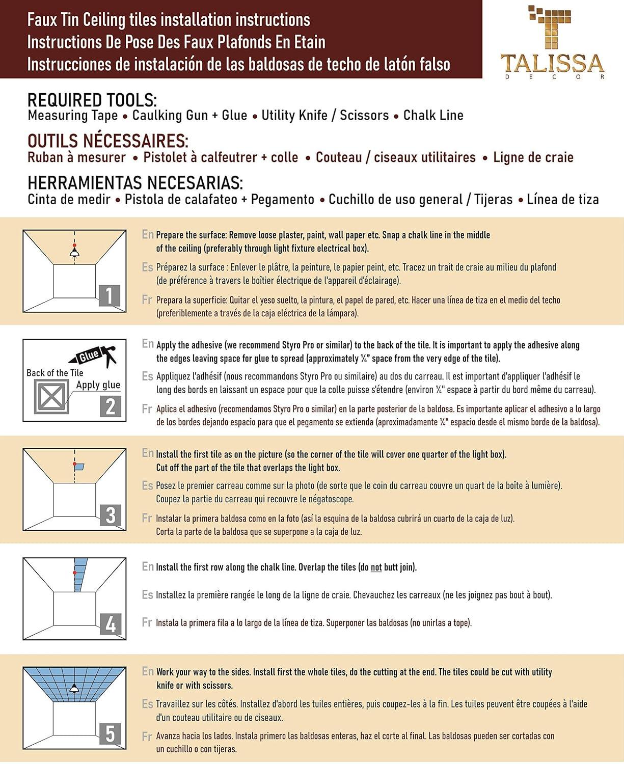 FromPlainToBeautifulInHours Milan 24'' L x 24'' W Textured PVC Drop-In & Glue Up Ceiling Tile Ceiling Tile (Set of 10)