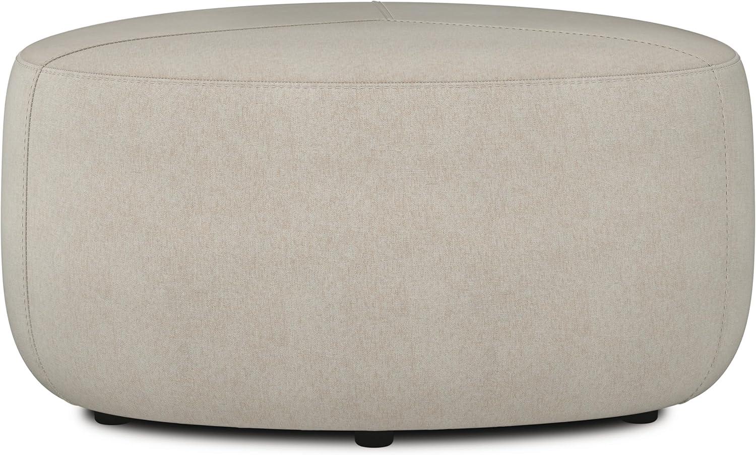 Simpli Home Moore Large Ottoman In Natural Linen Look Fabric