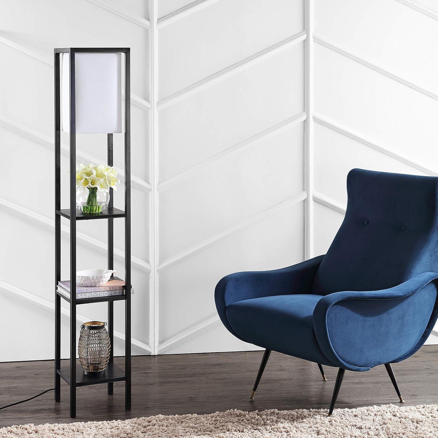 Rista Shelf Floor Lamp - FLL4044 - Black - Safavieh