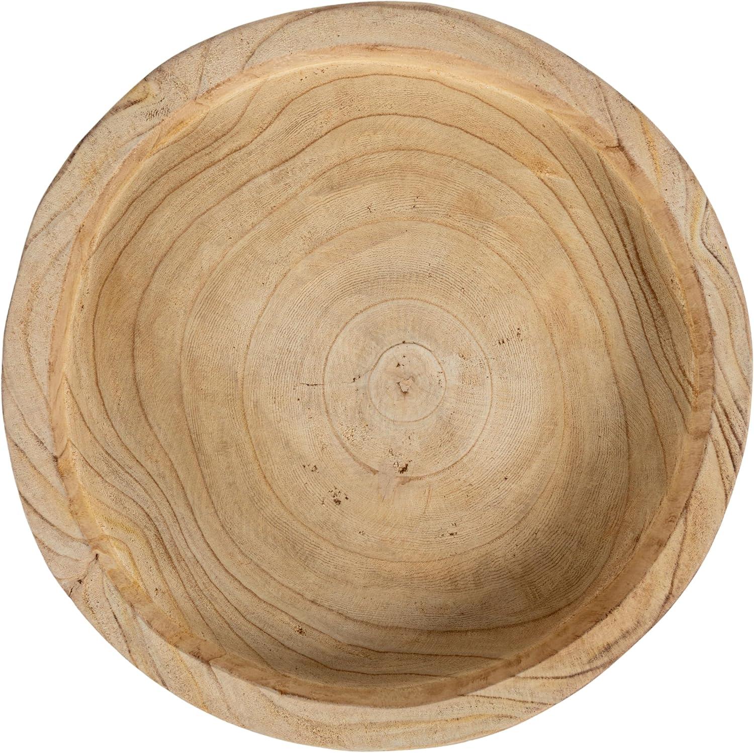 Storied Home Paulownia Wood Hand-Carved Tray - Unique Centerpiece, Coffee Table Accessory