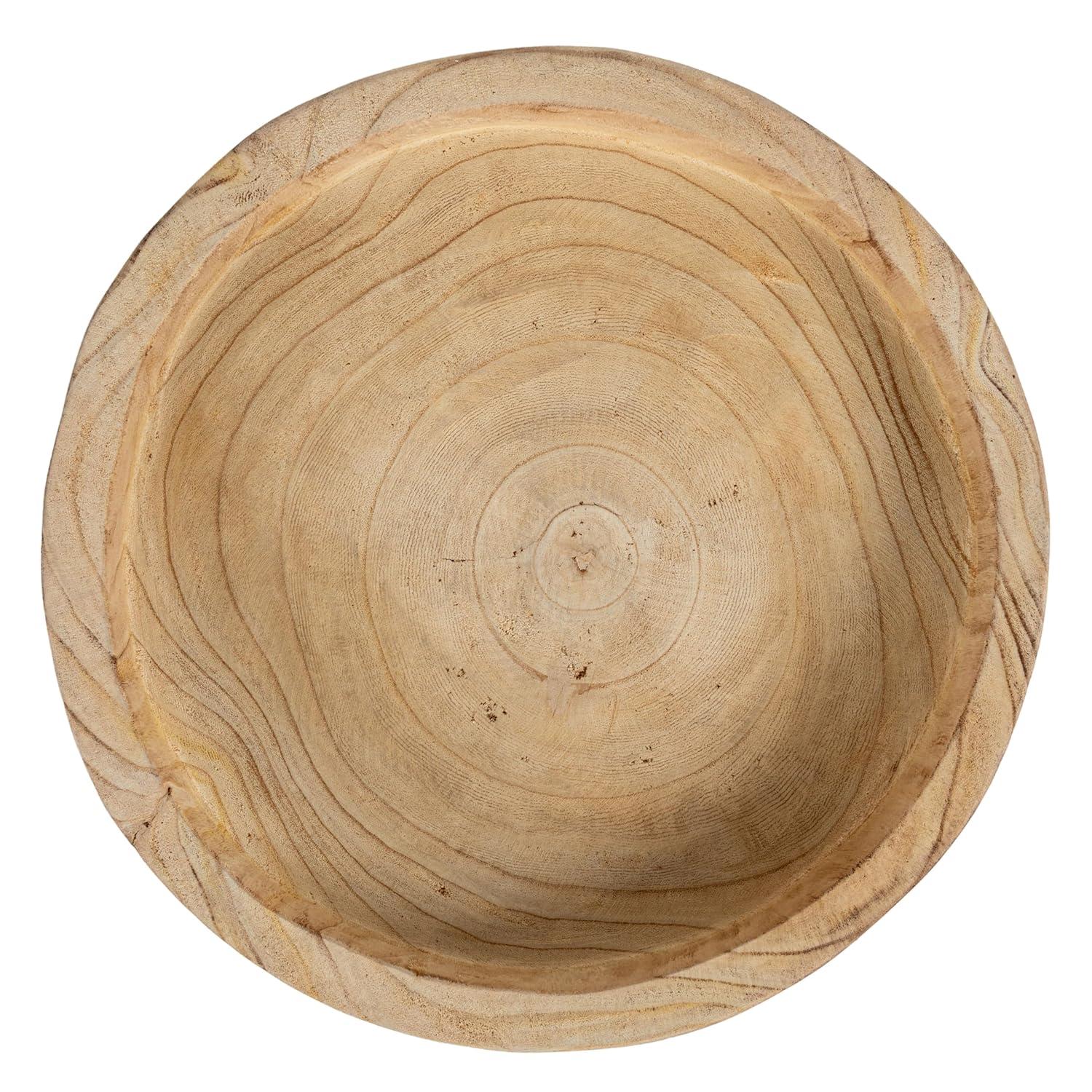 Storied Home Paulownia Wood Hand-Carved Tray - Unique Centerpiece, Coffee Table Accessory