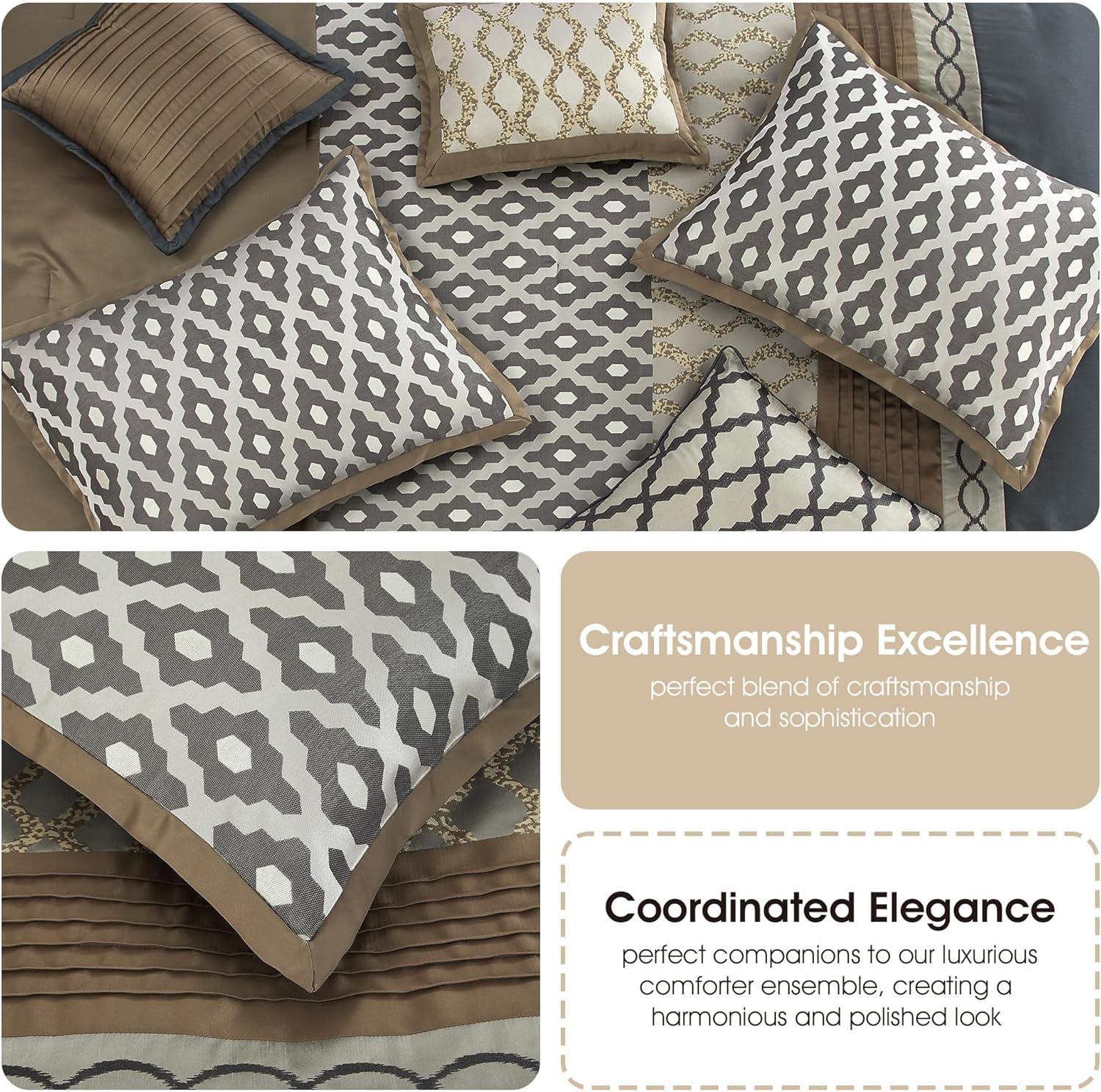 Nanshing America, Inc Caval 10 Piece Jacquard Comforter Set