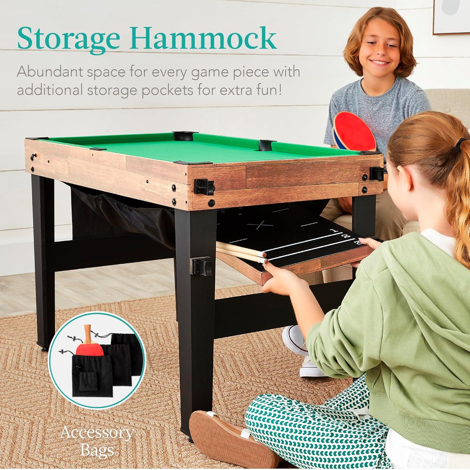 Best Choice Products 13-in-1 Combo Game Table Set w/ Ping Pong, Foosball, Basketball, Hockey, Archery - Natural