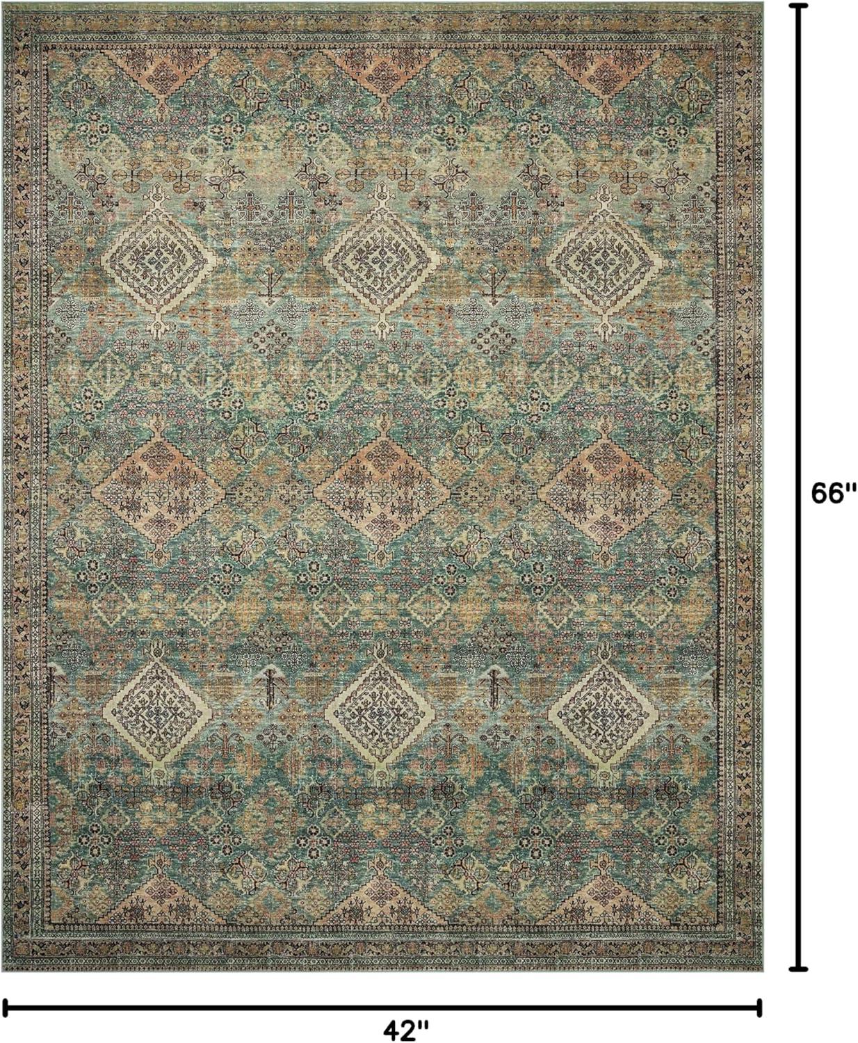 Sinclair III Rug by Magnolia Home by Joanna Gaines x Loloi - Turquoise and Multi / 3'6" x 5'6"