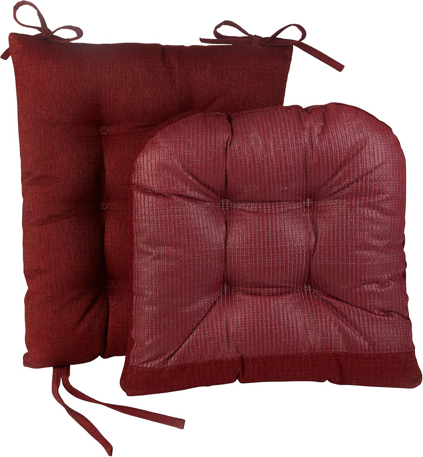 Klear Vu Gripper Non-Slip Omega 2-Piece Rocking Chair Cushion Set, Flame Red