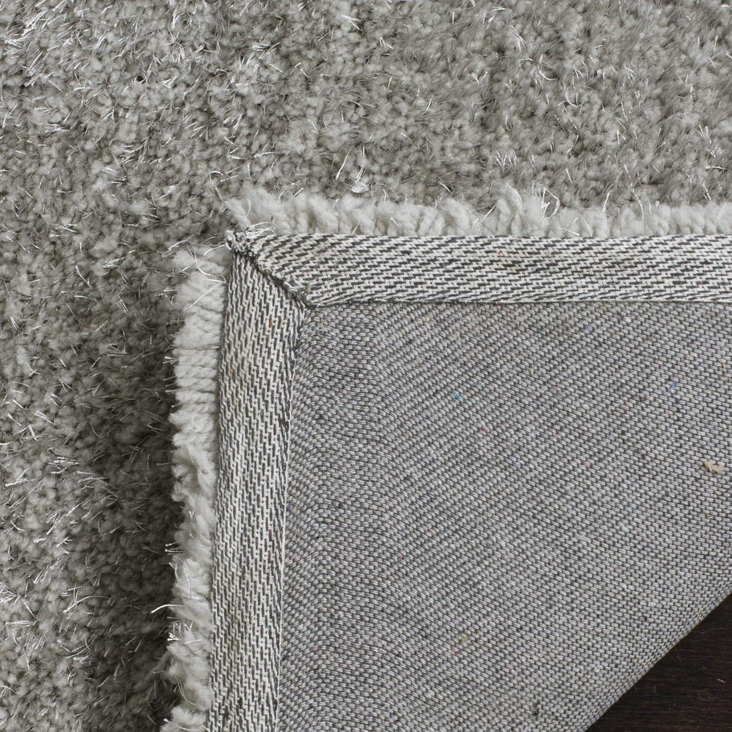 Hand-tufted Light Grey Shag Rug 4' x 6' with Satin Luster