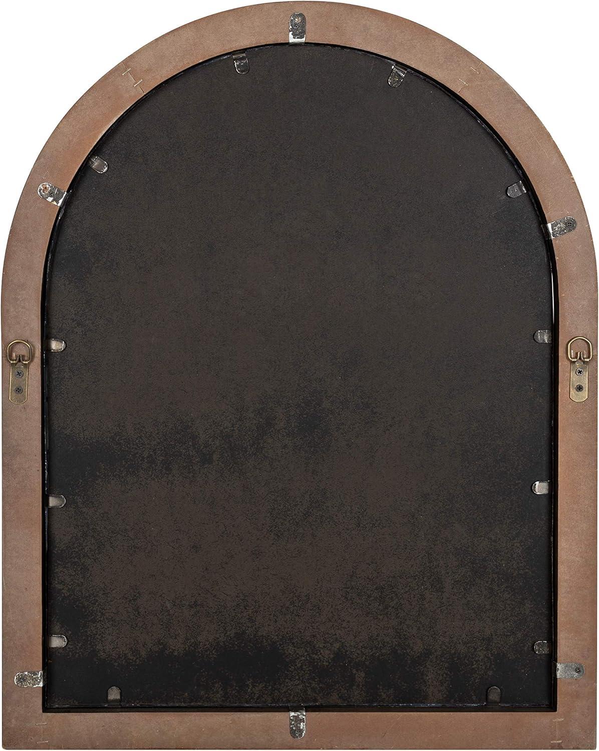 Nola 22" x 28" Rustic Brown Wood Arch Wall Mirror