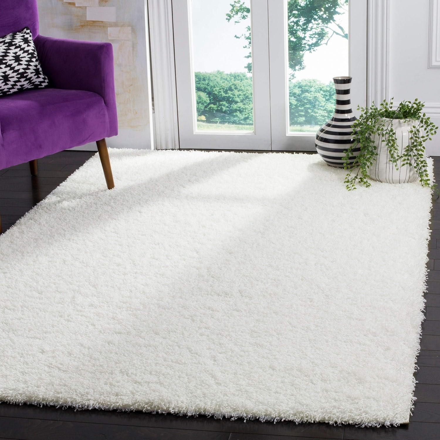 SAFAVIEH Laguna Neven Plush Solid Shag Area Rug, Beige, 8'6" x 12'