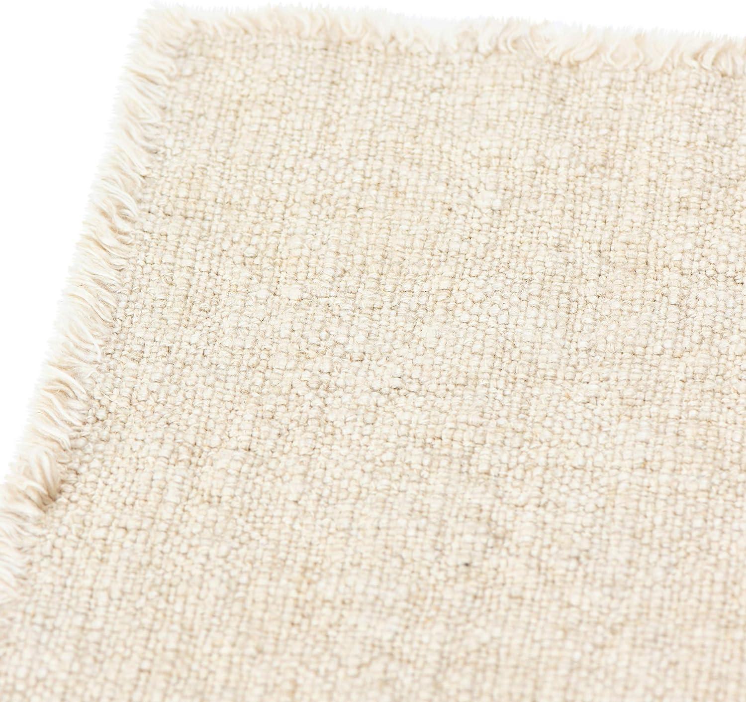 Creative Co-Op Linen Blend Table Runner with Frayed Edges, Natural