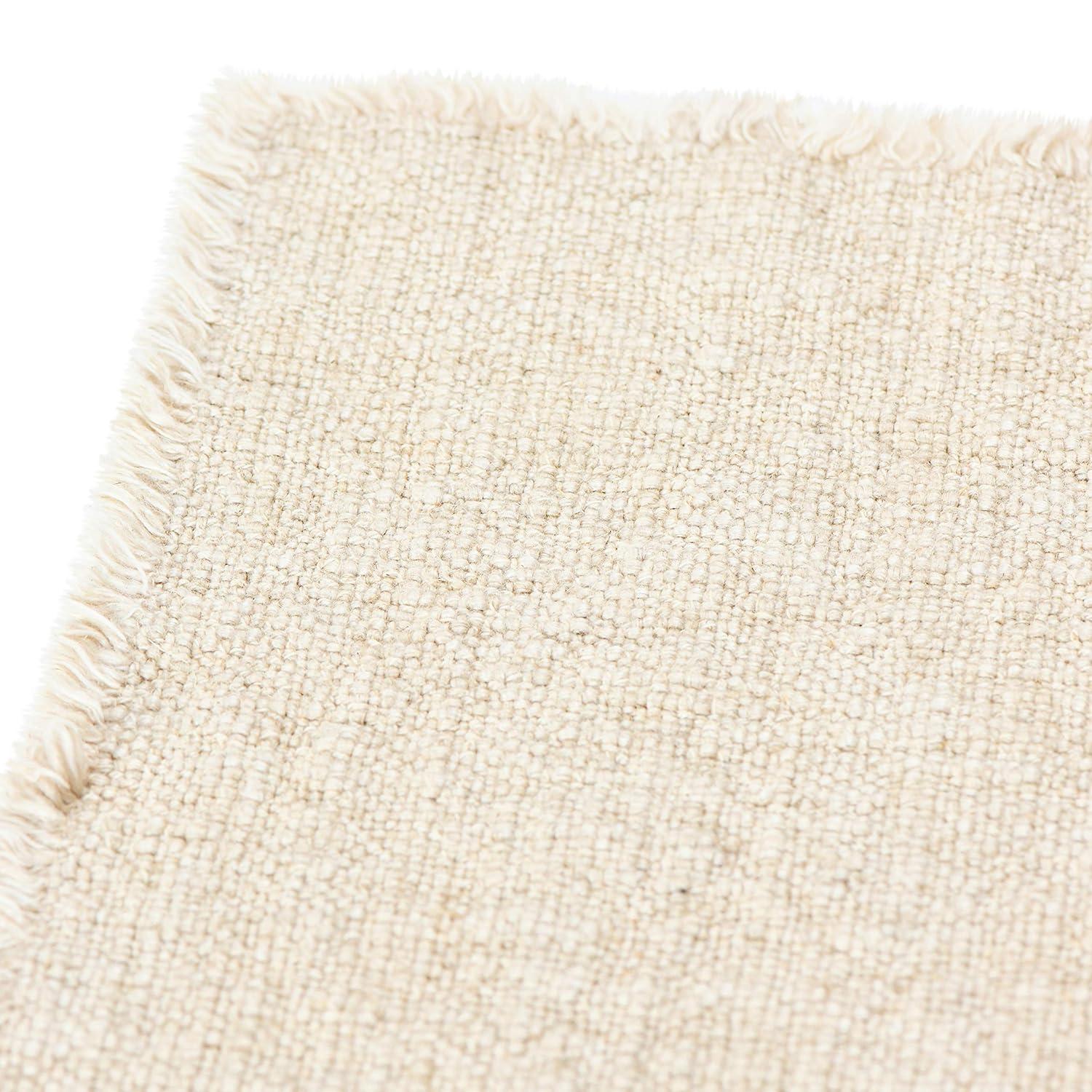 Creative Co-Op Linen Blend Table Runner with Frayed Edges, Natural