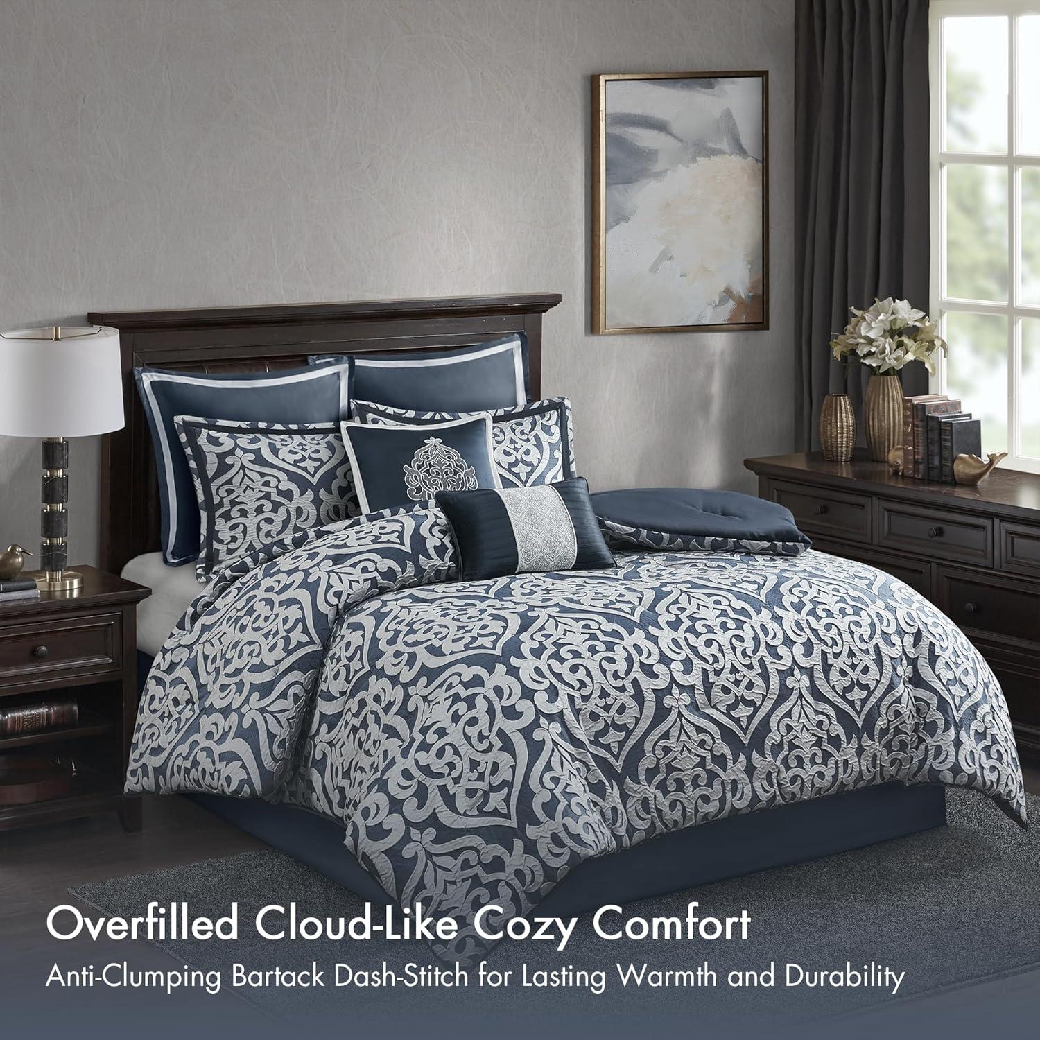 Madison Park Odette Jacquard 8 Piece Comforter Set