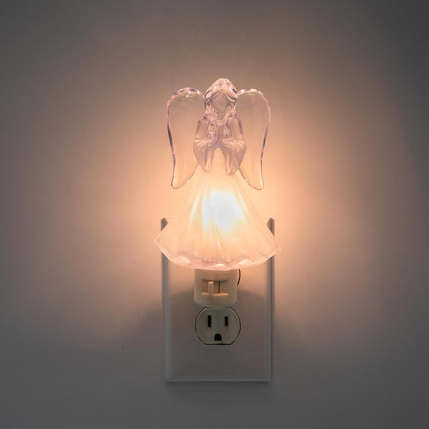 Creative Hobbies Heavenly Glow Angel Night Light - Includes 5W C7 and Rotational Socket with On/Off Switch