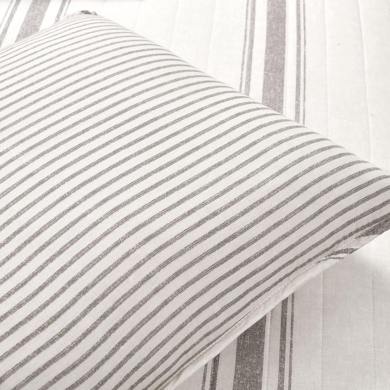 Farmhouse Striped Reversible Quilt Bedding Set - Lush Décor