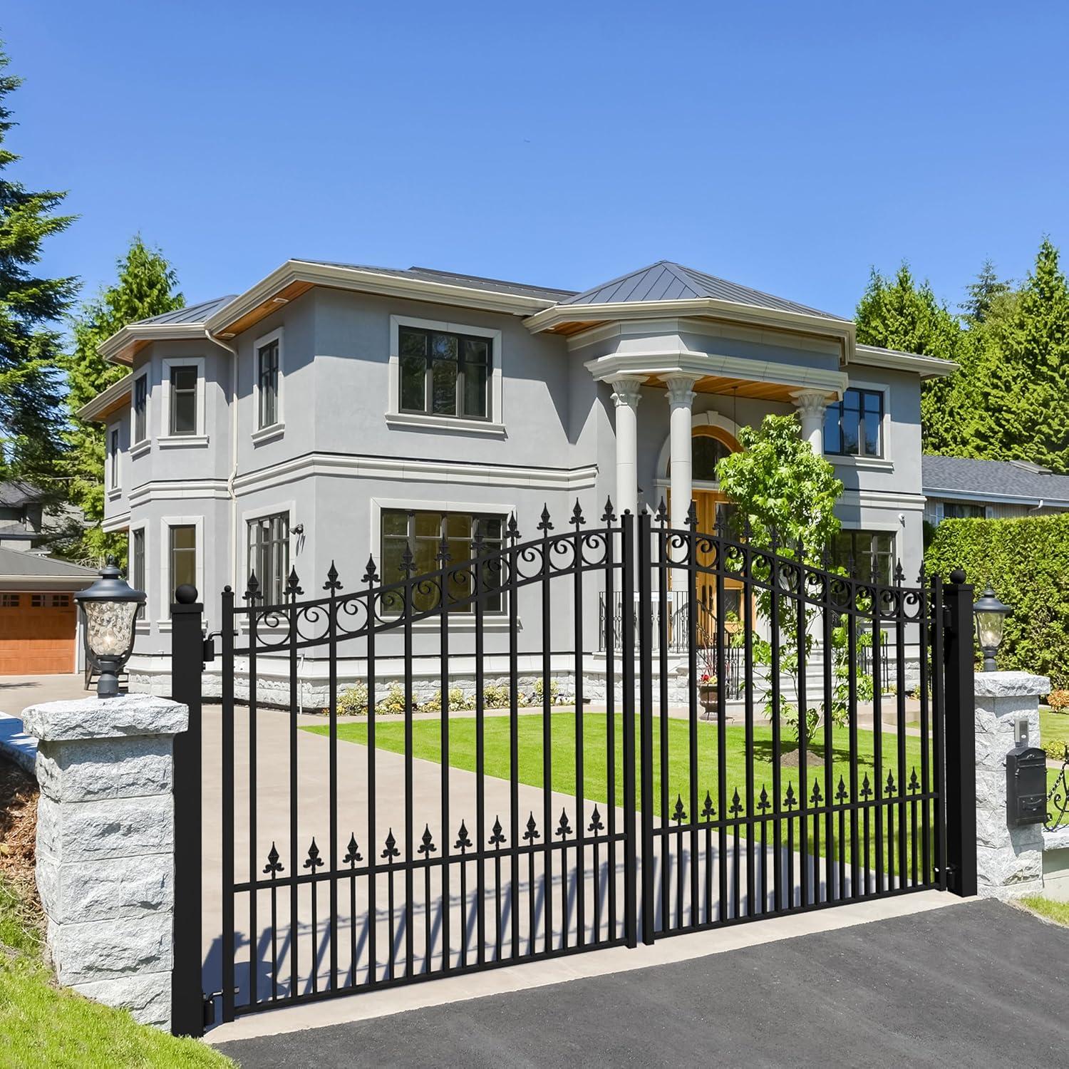 ALEKO Steel Dual Swing Driveway Gate - PRAGUE Style
