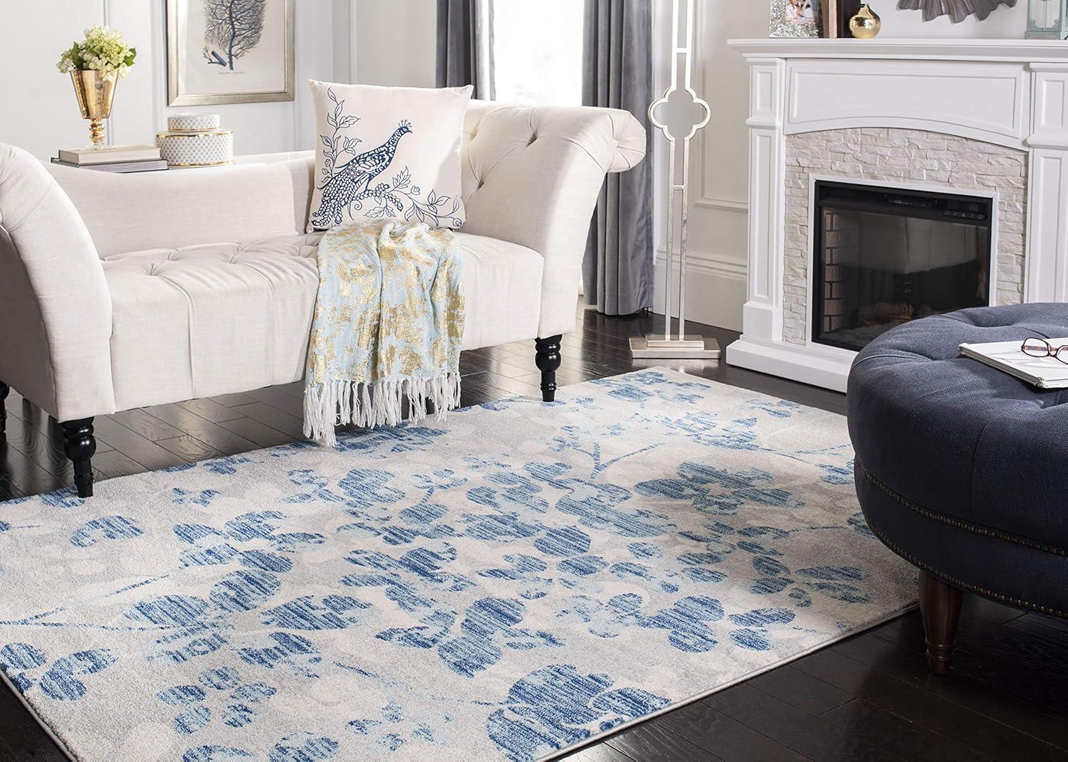 Evoke EVK236 Power Loomed Area Rug - Grey/Light Blue - 8'9"x11'9" - Safavieh.