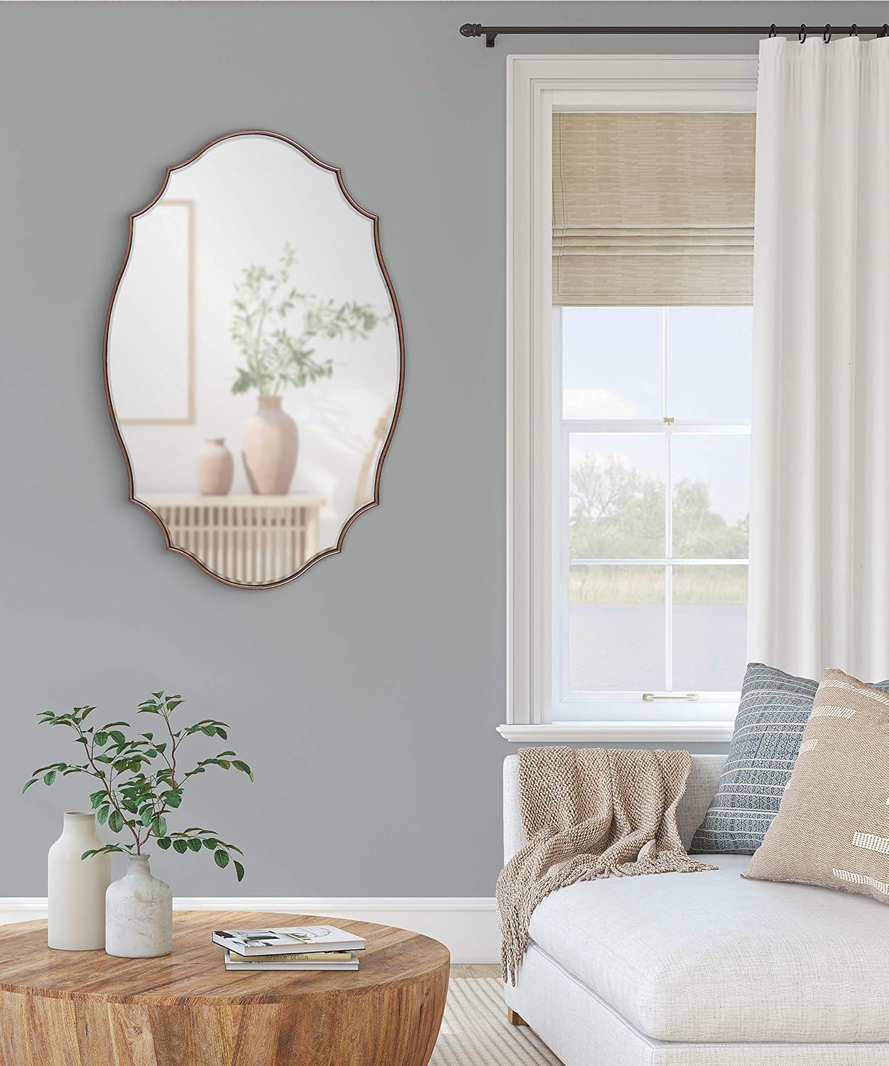 Kate and Laurel Leanna Scalloped Oval Wall Mirror