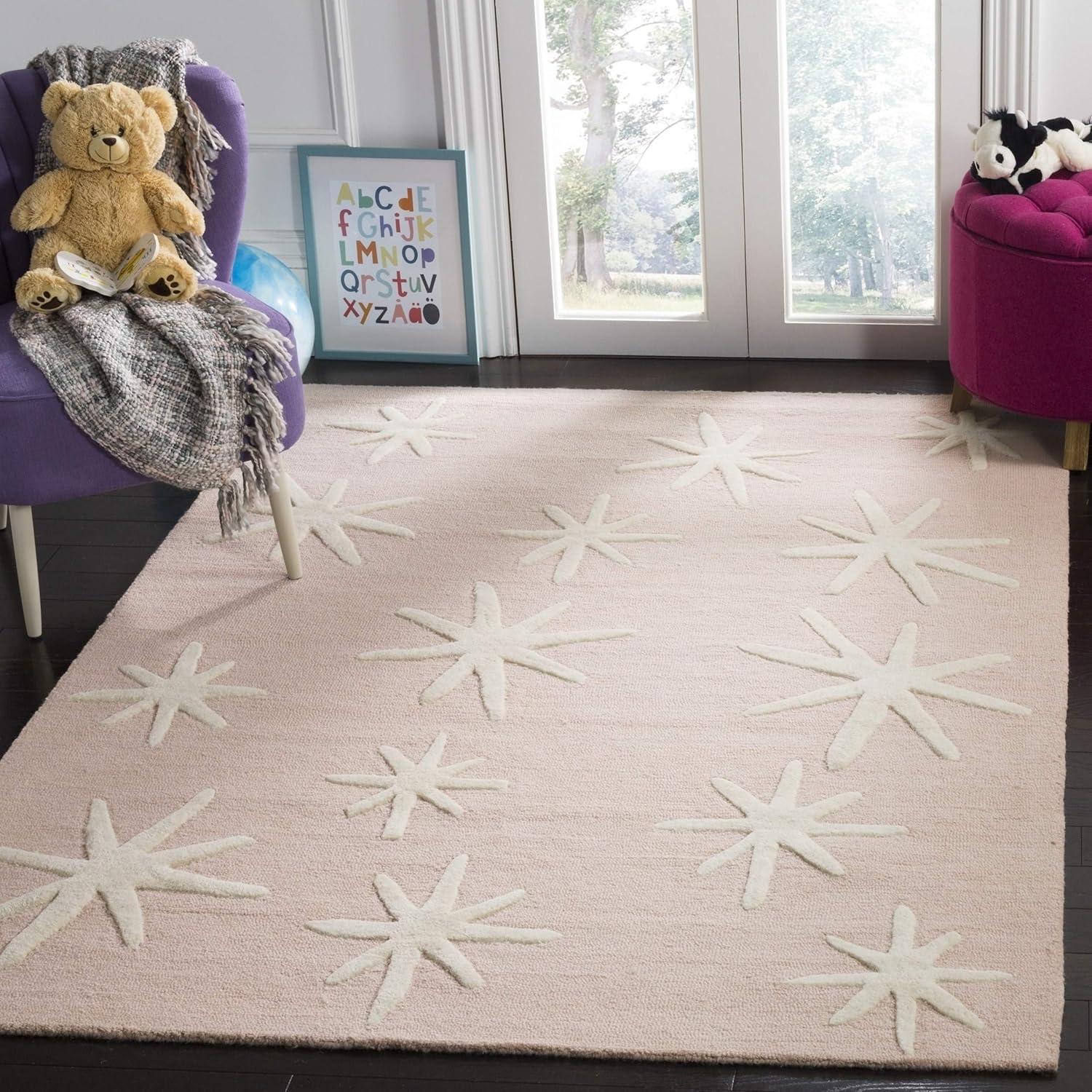 Safavieh Kids SFK908 Hand Tufted Area Rug - Pink/Ivory - 3'x5' - Safavieh.