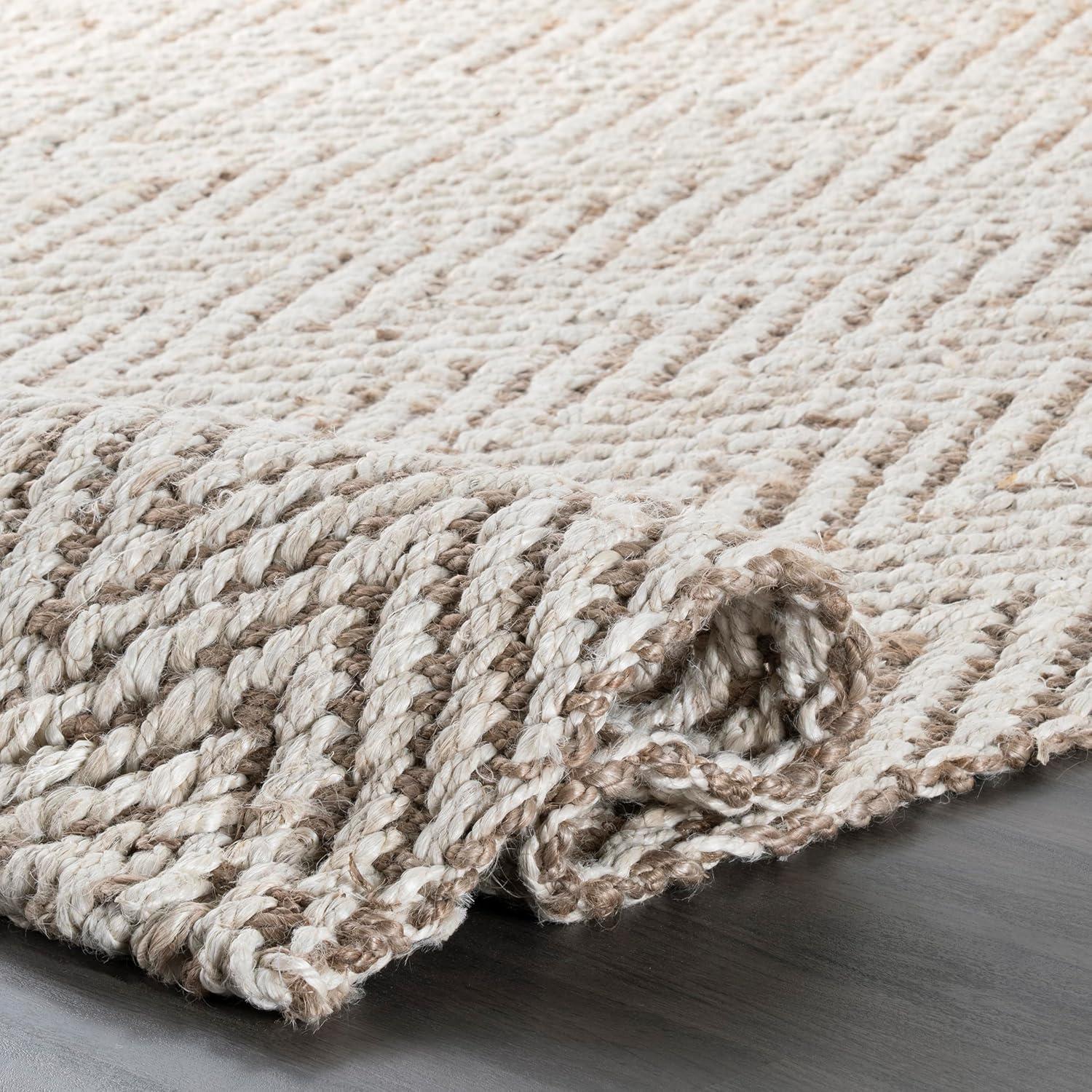 nuLOOM Vania Chevron Jute Area Rug, 5' x 8', Off White