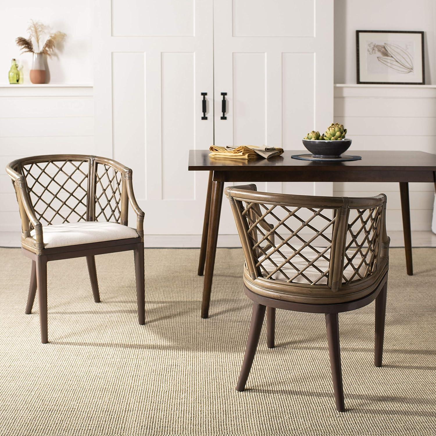 Carlotta Arm Chair - SEA4013 - Greige/White - Safavieh