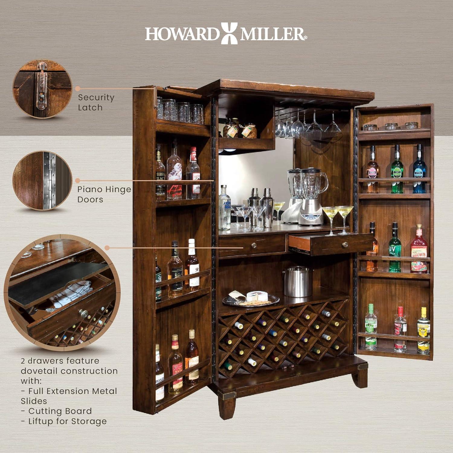 Brauer 40" Brown Hardwood Traditional Bar Cabinet