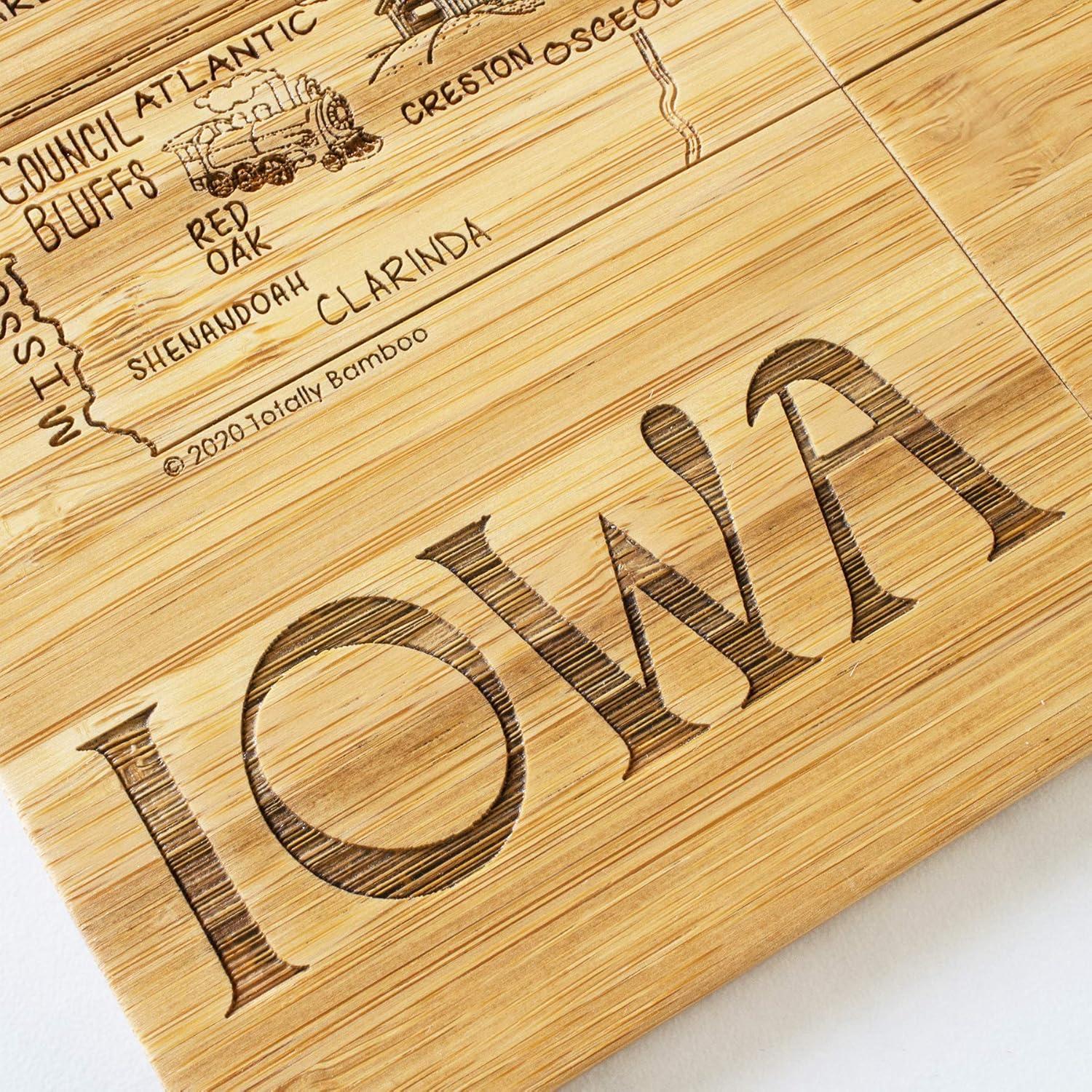 Iowa State Puzzle Bamboo Coaster Set with Case