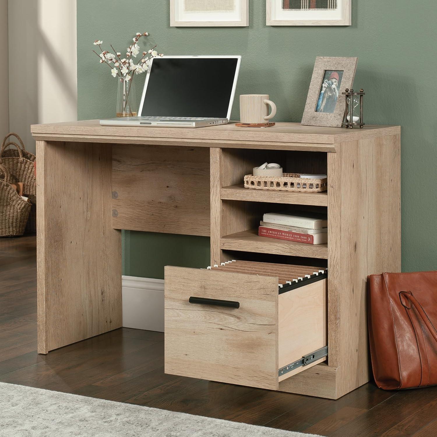 Prime Oak Writing Desk with Drawer and Filing Cabinet