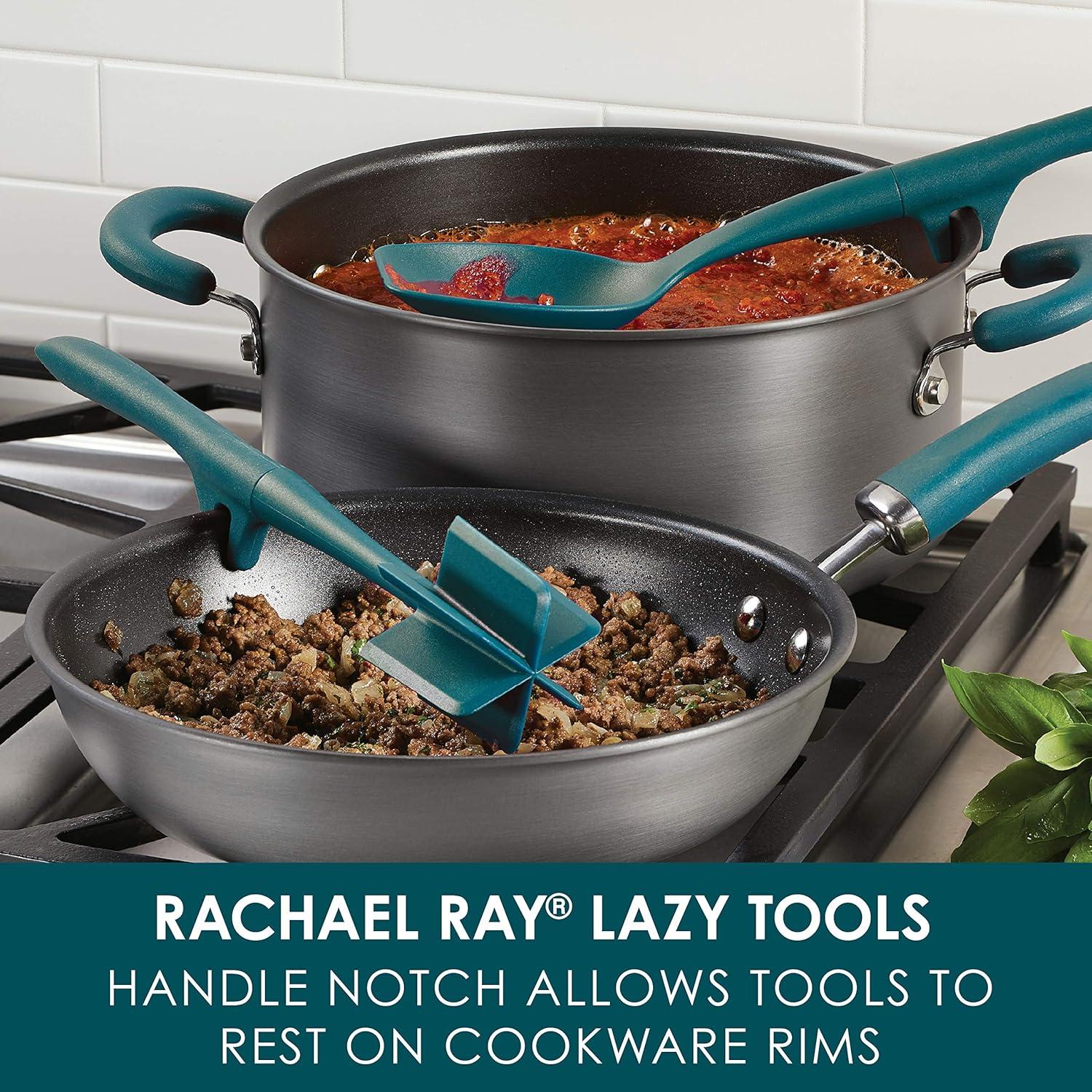 Rachael Ray Tools and Gadgets Lazy Crush & Chop, Flexi Turner, and Scraping Spoon Set, 3-Piece