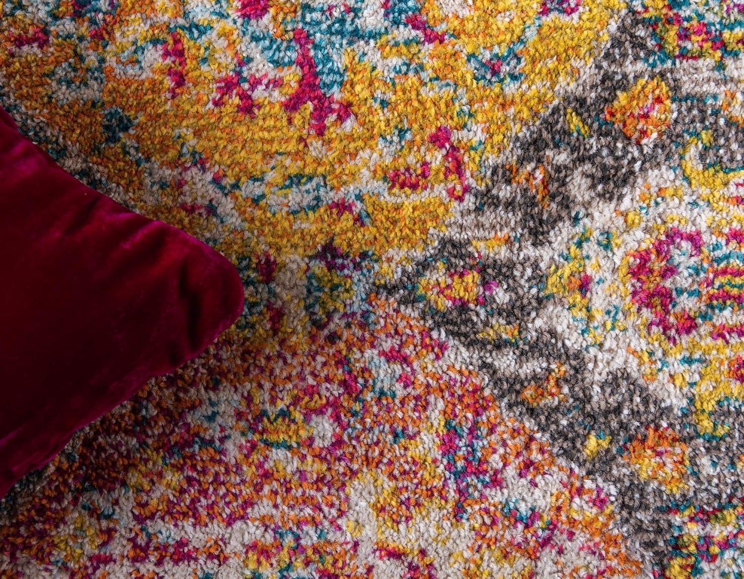 Unique Loom Penrose Collection Alfombra - Blake (Rectángulo de 5' 1" x 8' Multicolor/azul)