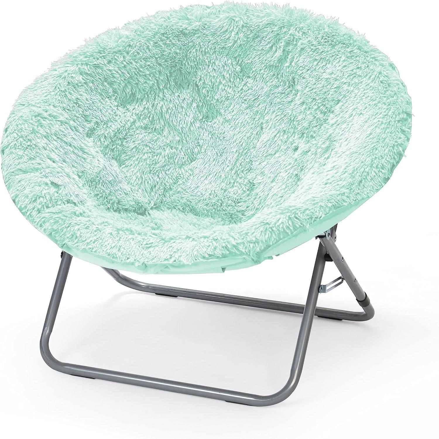 Urban Shop Mongolian Faux Fur Oversized Moon Chair, Multiple Colors
