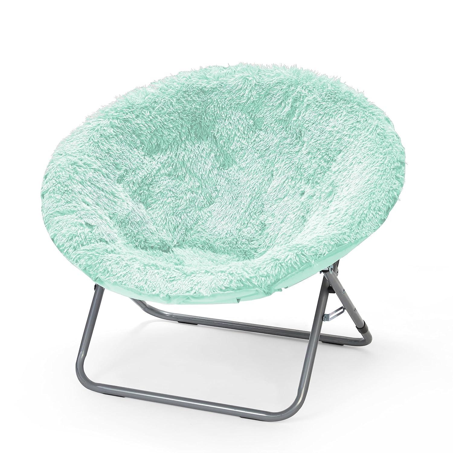 Urban Shop Mongolian Faux Fur Oversized Moon Chair, Multiple Colors