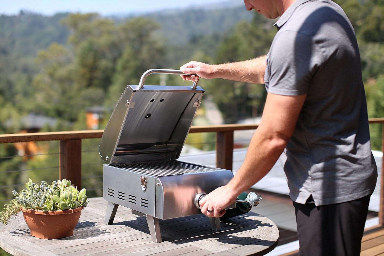 Cuisinart 1 Burner Silver Propane Portable Gas Grill