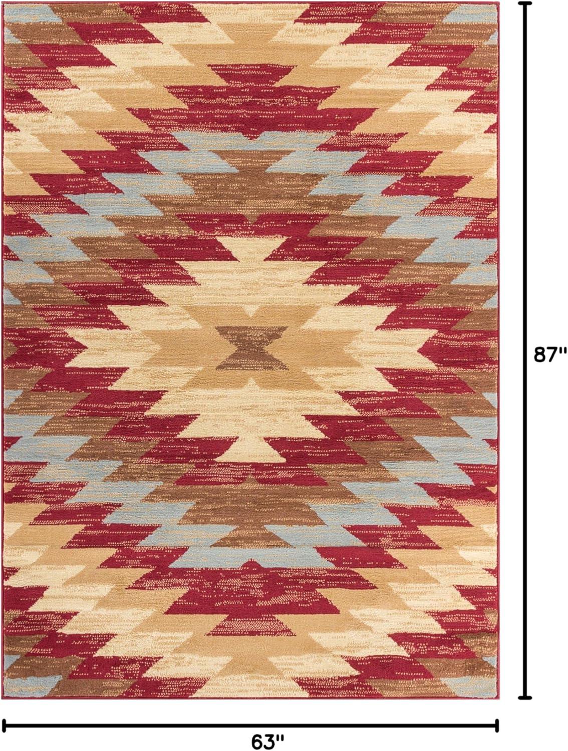 Infinity Home 84805 5 x 7 ft. Miami Alamo Southwestern Area Rug - Red