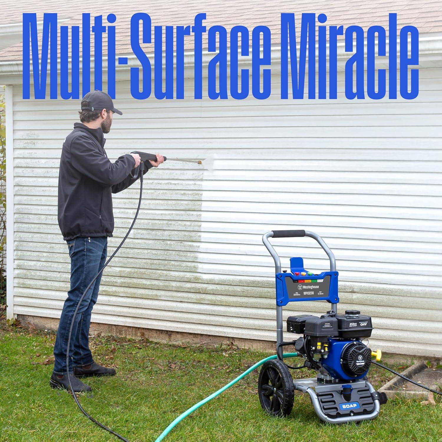 Westinghouse 3200-PSI, 2.5-GPM Gas Pressure Washer with 5 Nozzles & Soap Tank
